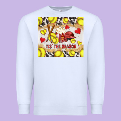 Tis' The Season Softball With Cowhide Tumbler Tbs Premium Sweatshirt Designed By Tumblerdesignbyshophia