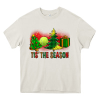 Cream tis the season christmas with tennis ball and tree cookie Heavy Core Tee - FaDigitalArtStudio