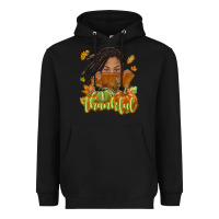 Black Thankful Fall with black girl Heavyweight Hoodie - NancyCooperArtShop