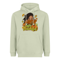 Matcha Thankful Fall with black girl Heavyweight Hoodie - NancyCooperArtShop