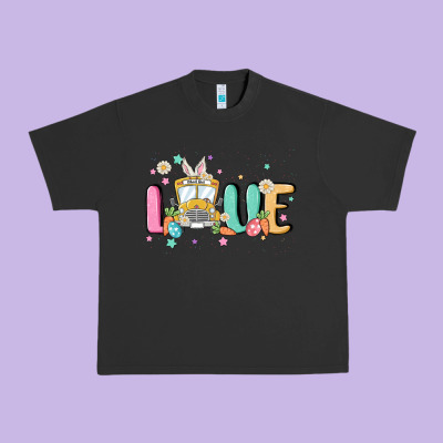 Love School Bus Urban Heavy Tee Designed By Maliassmallbusiness