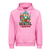 Fuchsia Pink Dental Assistant Dentist Frappe Urban Hoodie - FaDigitalArtStudio