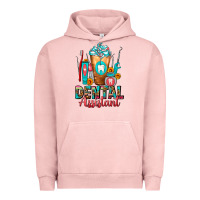 Pigment Salmon Dental Assistant Dentist Frappe Urban Hoodie - FaDigitalArtStudio