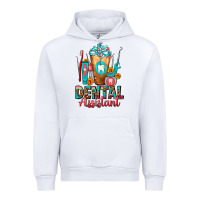 White Dental Assistant Dentist Frappe Urban Hoodie - FaDigitalArtStudio