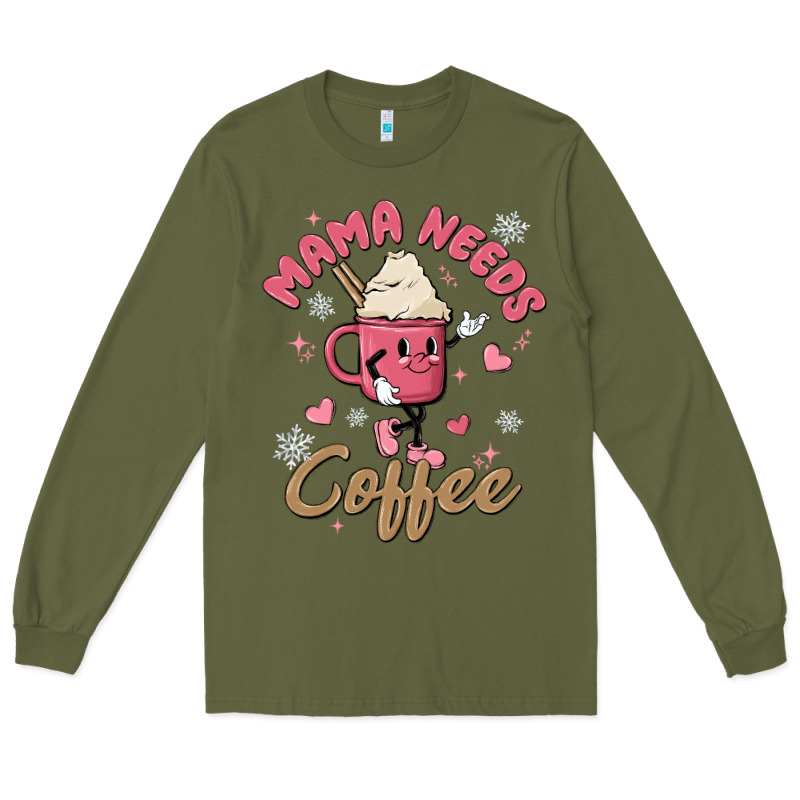 Mama Needs Coffee Long Sleeve Tee by MaliasSmallBusiness | Teevron