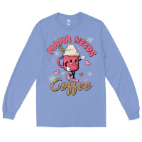 Colony Blue mama needs coffee Long Sleeve Tee - MaliasSmallBusiness
