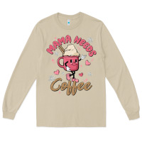 Mushroom mama needs coffee Long Sleeve Tee - MaliasSmallBusiness