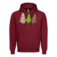 Burgundy Christmas cakes Zipper Hoodie - Jasminsmagicworld