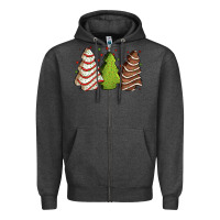 Charcoal Heather Christmas cakes Zipper Hoodie - Jasminsmagicworld