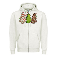 Oatmeal Heather Christmas cakes Zipper Hoodie - Jasminsmagicworld