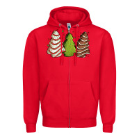 Red Christmas cakes Zipper Hoodie - Jasminsmagicworld