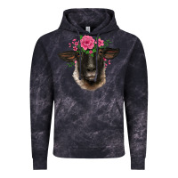 Cloud Black suffolk ewe sheep with floral headdress Vintage Hoodie - BarkalooDesign