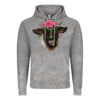 Cloud Rock suffolk ewe sheep with floral headdress Vintage Hoodie - BarkalooDesign