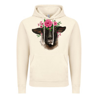 Vintage Artic suffolk ewe sheep with floral headdress Vintage Hoodie - BarkalooDesign