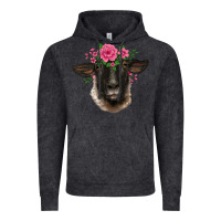 Vintage Black suffolk ewe sheep with floral headdress Vintage Hoodie - BarkalooDesign