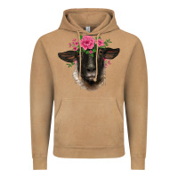 Vintage Camel suffolk ewe sheep with floral headdress Vintage Hoodie - BarkalooDesign