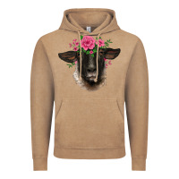 Vintage Coffee suffolk ewe sheep with floral headdress Vintage Hoodie - BarkalooDesign