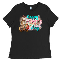Black Happy Easter Day rodeo Easter Day Ladies Tee - CowGirlArtShop