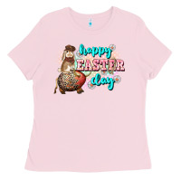 Bubblegum Pink Happy Easter Day rodeo Easter Day Ladies Tee - CowGirlArtShop