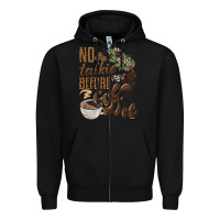 Black no talkie before coffee Zipper Hoodie - BarkalooDesign