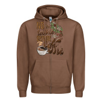 Chestnut no talkie before coffee Zipper Hoodie - BarkalooDesign