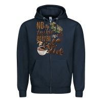 Navy no talkie before coffee Zipper Hoodie - BarkalooDesign