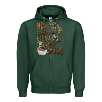 Sports Green no talkie before coffee Zipper Hoodie - BarkalooDesign