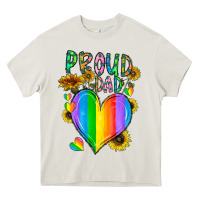 Cream proud dad love Heavy Core Tee - CowhideDigitalArt