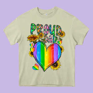 Proud Dad Love Heavy Core Tee Designed By Cowhidedigitalart