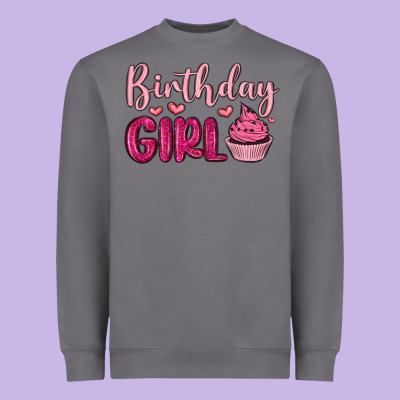 Birthday Girl Cupcake Heavyweight Sweatshirt Designed By Maliassmallbusiness