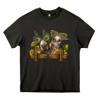 Asphalt 2 donkeys with sunflowers Heavy Core Tee - BarkalooDesign