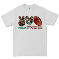 Dove Grey peace love football Premium Tee - CowhideDigitalArt