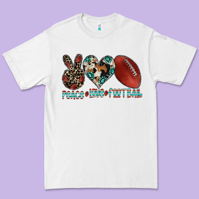 Peace Love Football Premium Tee Designed By Cowhidedigitalart