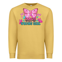 Antique Gold Cancer picked the wrong girl Cancer Awareness Premium Sweatshirt - HowdyJamesFarm