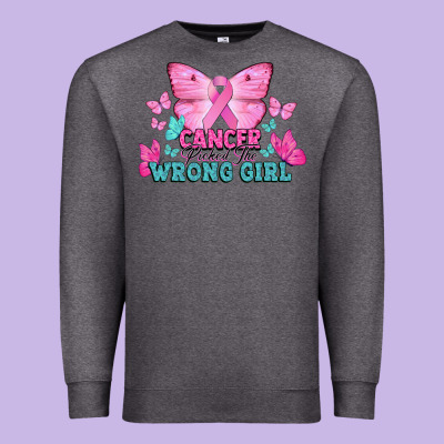 Cancer Picked The Wrong Girl Cancer Awareness Premium Sweatshirt Designed By Howdyjamesfarm