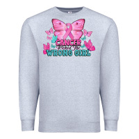 Heather Grey Cancer picked the wrong girl Cancer Awareness Premium Sweatshirt - HowdyJamesFarm