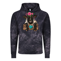 Cloud Black suffolk ewe peeking with floral headdress Vintage Hoodie - BarkalooDesign