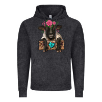 Vintage Black suffolk ewe peeking with floral headdress Vintage Hoodie - BarkalooDesign