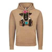 Vintage Coffee suffolk ewe peeking with floral headdress Vintage Hoodie - BarkalooDesign