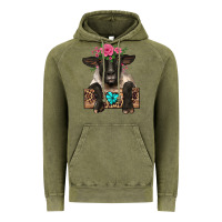 Vintage Olive suffolk ewe peeking with floral headdress Vintage Hoodie - BarkalooDesign