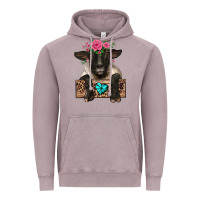 Vintage Zinc suffolk ewe peeking with floral headdress Vintage Hoodie - BarkalooDesign