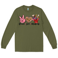Army Green peace love makeup Long Sleeve Tee - MaliasSmallBusiness