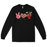 Black peace love makeup Long Sleeve Tee - MaliasSmallBusiness