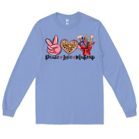 Colony Blue peace love makeup Long Sleeve Tee - MaliasSmallBusiness