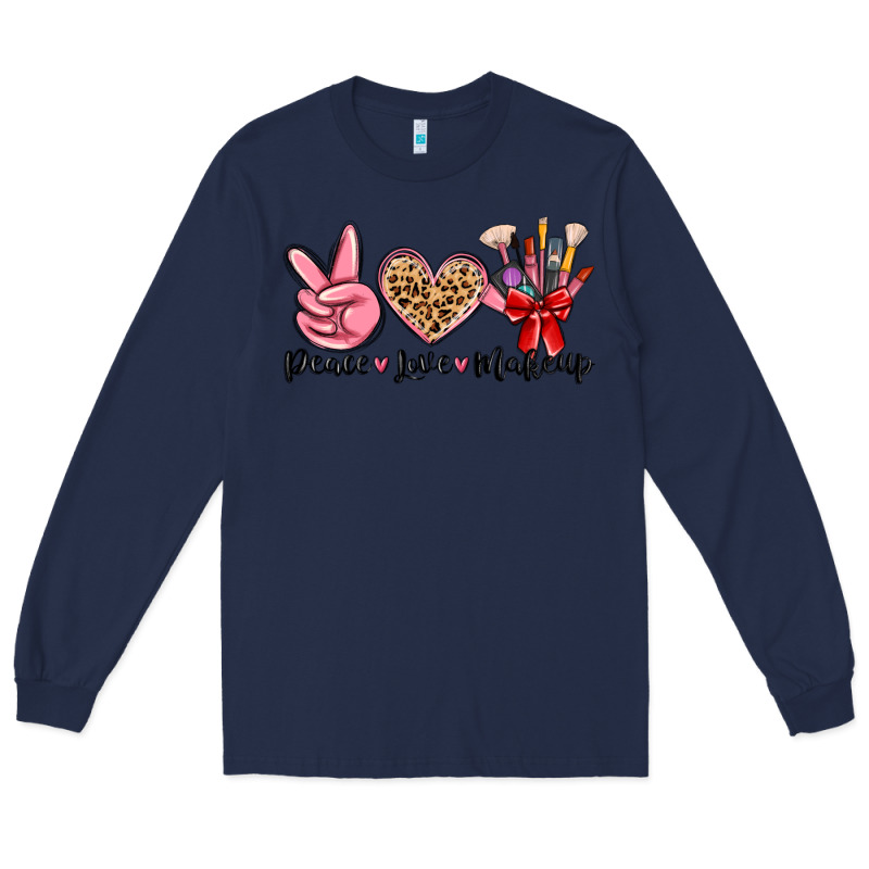 Peace Love Makeup Long Sleeve Tee by MaliasSmallBusiness | Teevron