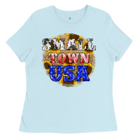 Baby Blue small town usa Ladies Tee - JahusDesignShop