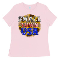 Bubblegum Pink small town usa Ladies Tee - JahusDesignShop