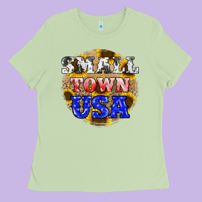 Small Town Usa Ladies Tee Designed By Jahusdesignshop