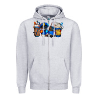 Heather Grey police coffee Zipper Hoodie - Jasminsmagicworld