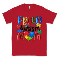Red proud autism mom Classic Tee - MaliasSmallBusiness